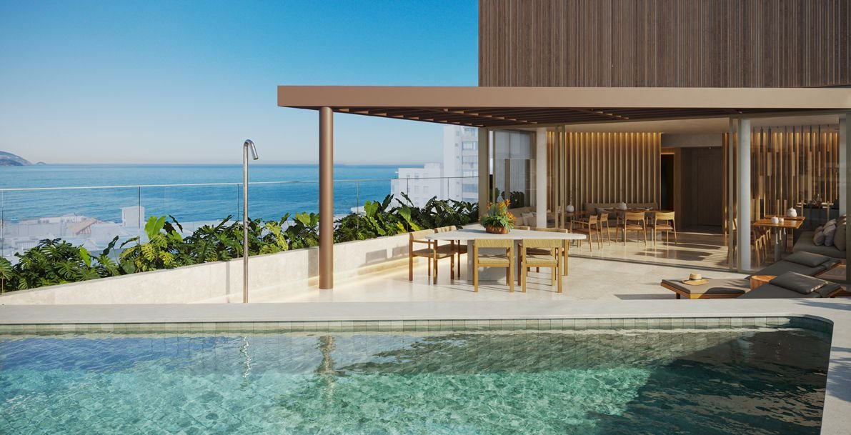 Rooftop com piscina do ARTi Leblon