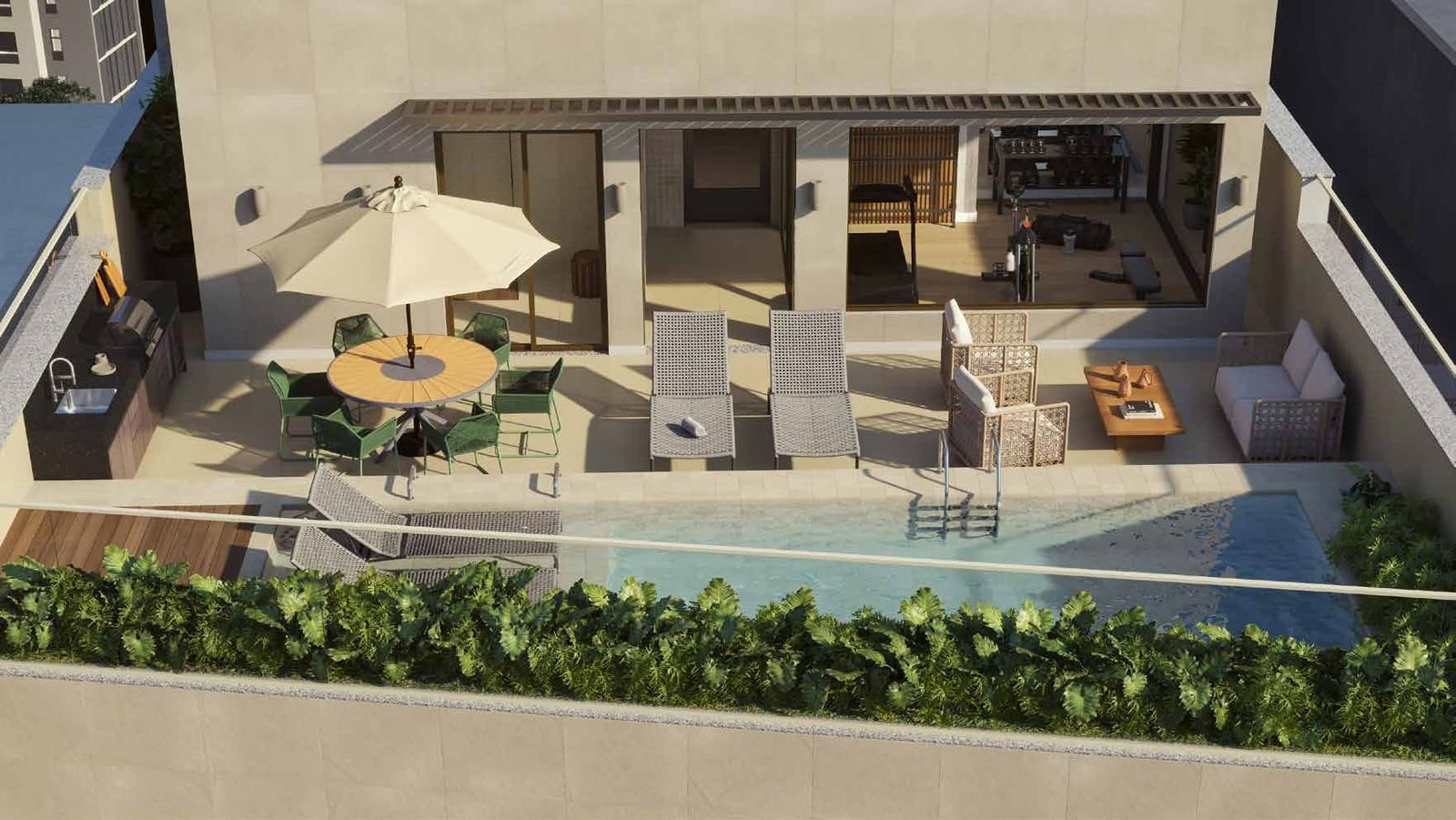 Piscina no rooftop do Be.in.Rio Tonelero