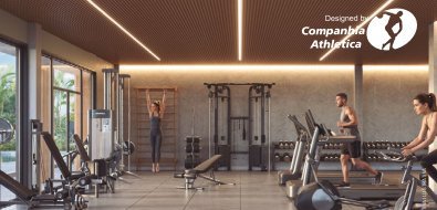 Academia do Feel Pontal Oceânico, design Companhia Athletica