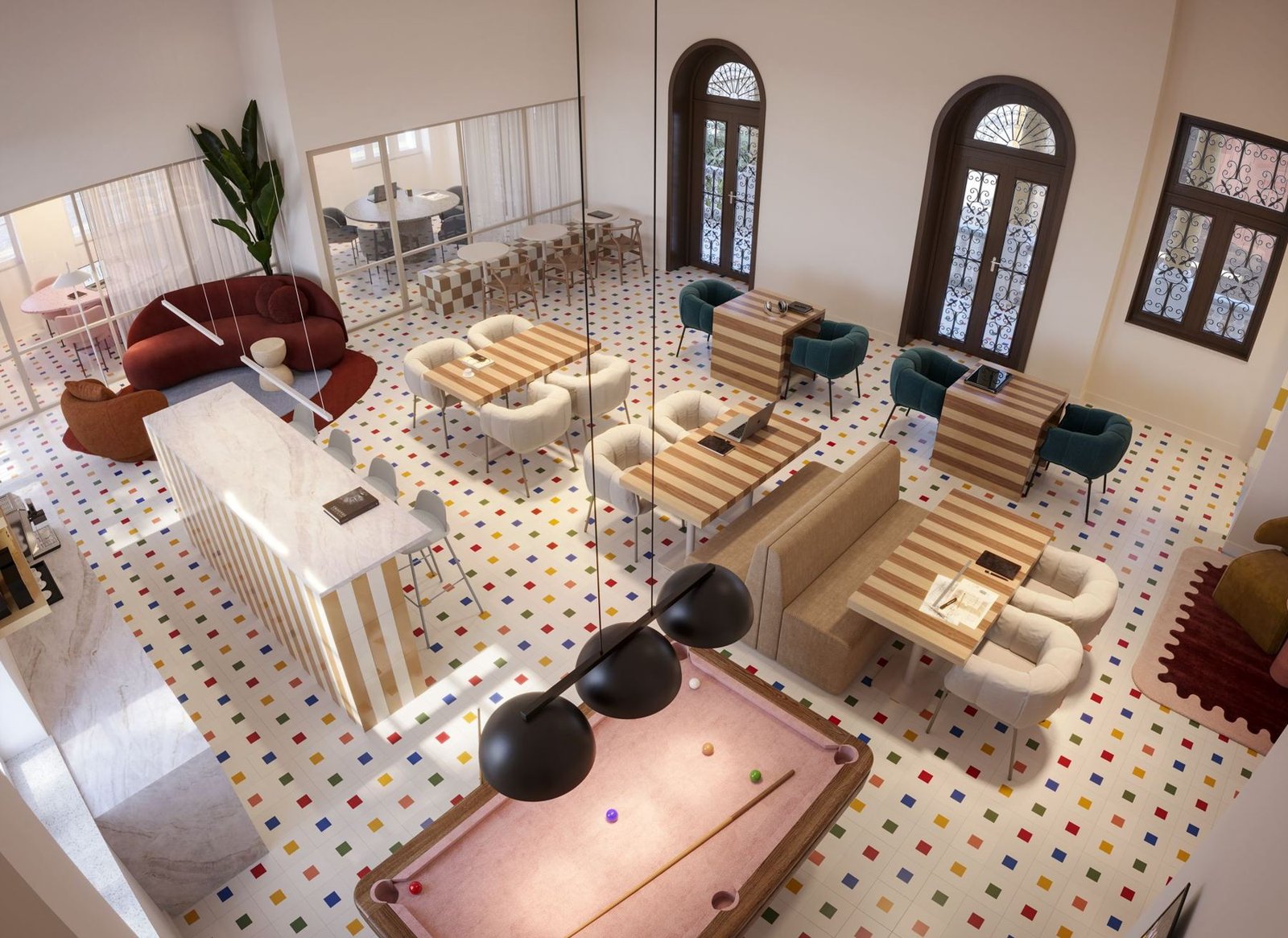 Coworking do Hub Criativo no casarão do Gaví
