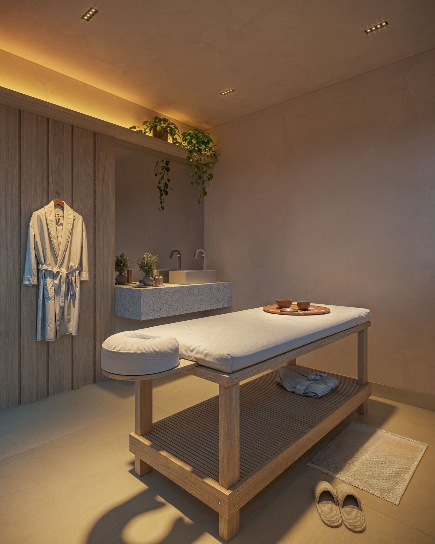 Espaço zen para massagem do Guima Botafogo