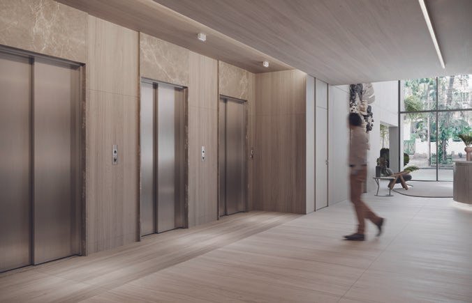Hall de elevadores do IPA Studios Design
