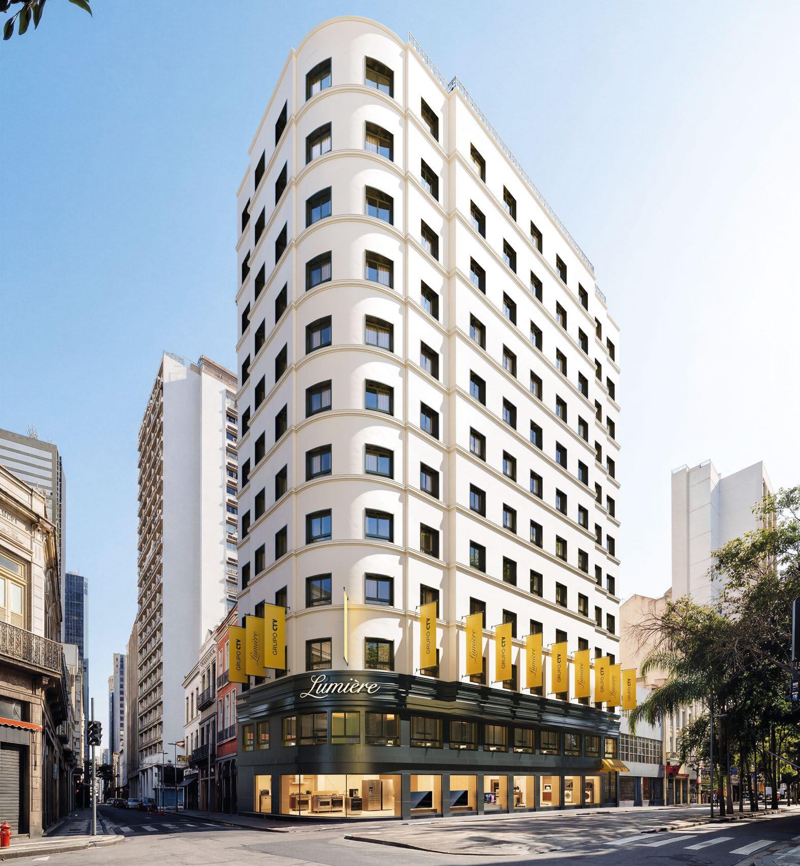 Fachada diurna do Lumière Studios Boutique no Centro do Rio