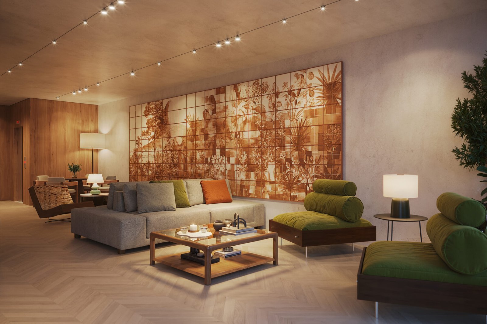 Painel artístico exclusivo de Arthur Grangeia no lobby do MO.dO Voluntários