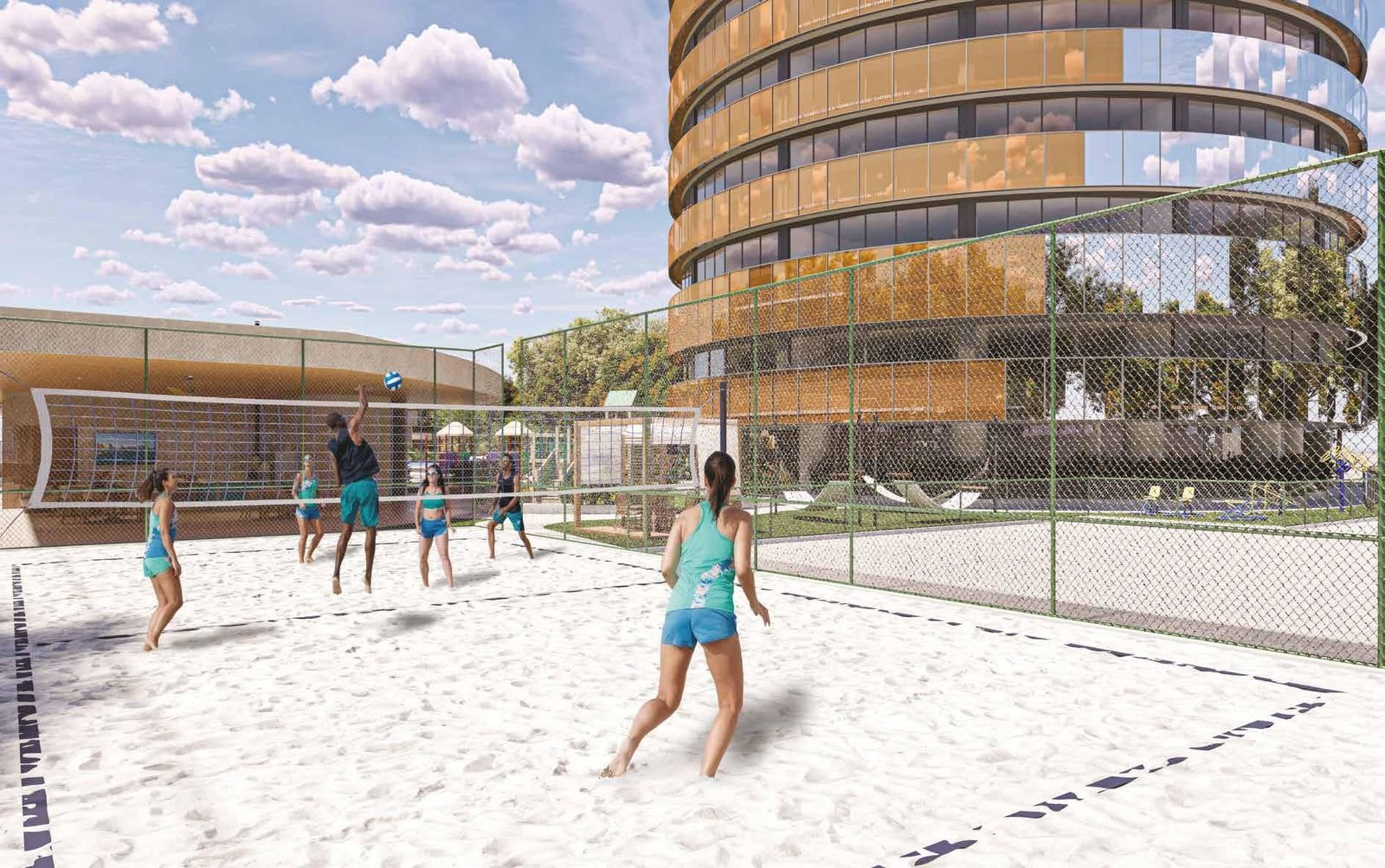 Quadra de areia do Niemeyer 360 Residences